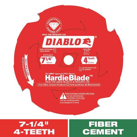 Diablo HardieBlade 7-1/4 in. D X 5/8 in. PCD Fiber Cement Blade 4 teeth 1 pk