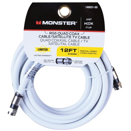 Monster Just Hook It Up 12 ft. Weatherproof Video Coaxial Cable