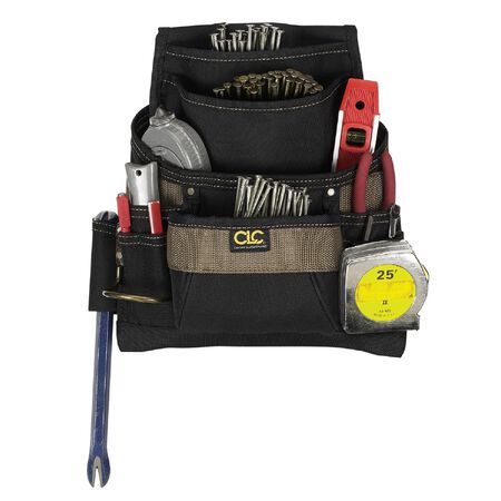 CLC 3.75 in. W X 14.25 in. H Polyester Tool Bag 11 pocket Black/Tan 1 pc
