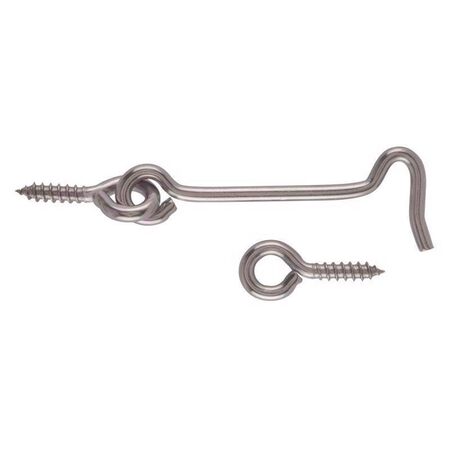 Ace 3 in. L Silver Stainless Steel Hook and Eye Closure 2 pk