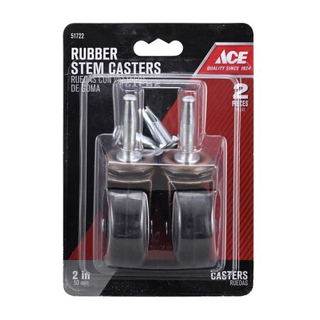 Ace 2 in. D Swivel Soft Rubber Caster 80 lb 2 pk