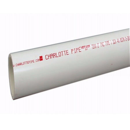 Charlotte Pipe Schedule 40 PVC Dual Rated Pipe 2 in. D X 10 ft. L Plain End 280 psi