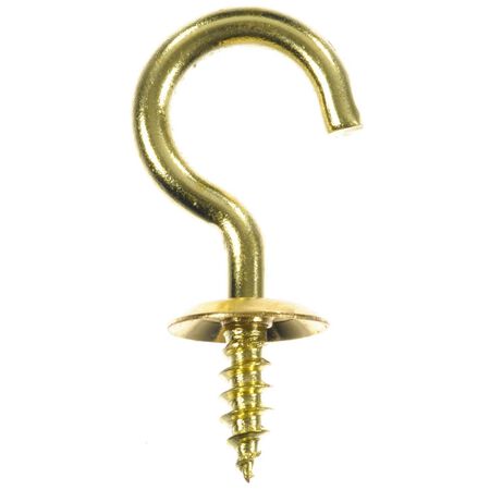 Ace Small Bright Brass Brass 7/8 in. L Cup Hook 10 lb 75 pk