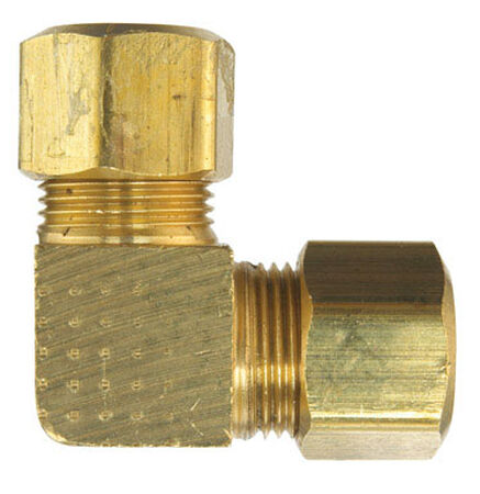 Ace 1/4 in. Dia. Compression To Compression To Compression 90 deg. Yellow Brass Elbow