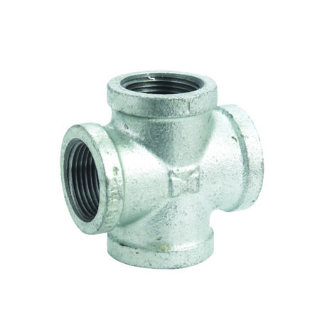 STZ Industries 1/2 in. FIP each X 1/2 in. D FIP 1/2 in. D FIP Galvanized Malleable Iron Cross