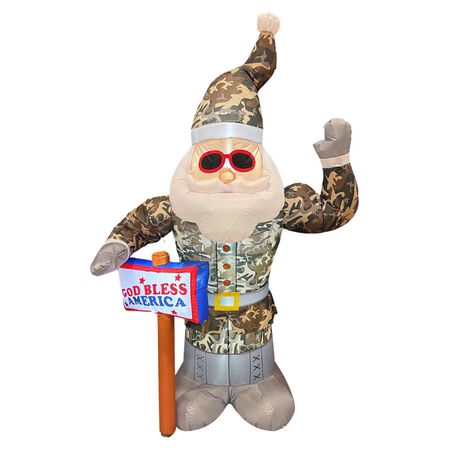 Celebrations 7 ft. Army Santa Inflatable