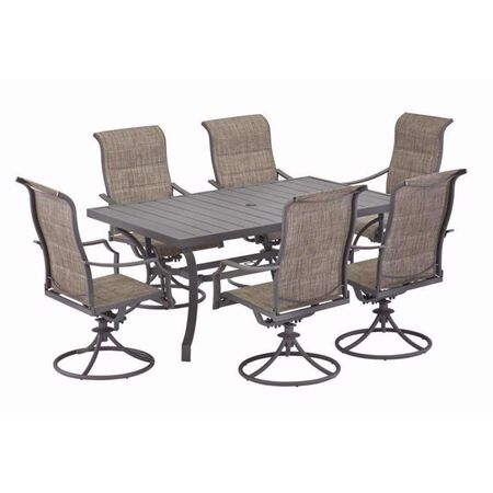 Living Accents Ainsley 7 pc Brown Swivel and Sling Dining Set Brown