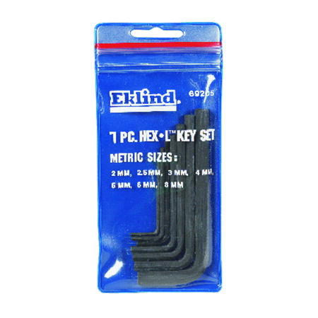 Eklind Hex-L 2-8 mm Metric Short Arm Hex L-Key Set 7 pc