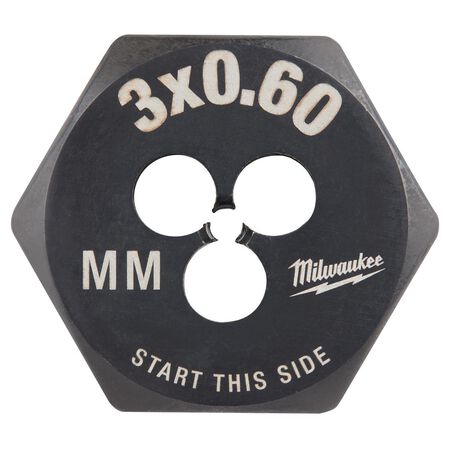 Milwaukee Metric M3x0.6 mm 1" Hex Threading Die