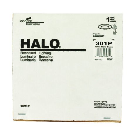 Halo Matte White 6 in. W Metal Incandescent Open Trim 75 W