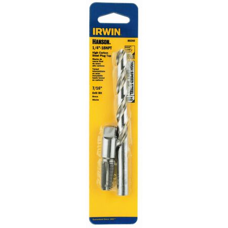 Irwin Hanson High Speed Steel Drill and Tap Bit 1/4 in. 2 pc