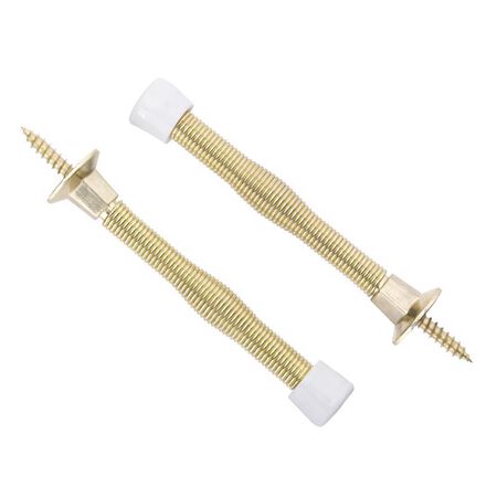 Ace 3 in. W Metal Bright Gold Spring Door Stop Mounts to door and wall 1.5 in.