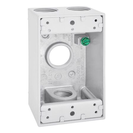 Sigma Engineered Solutions New Work 18.3 cu in Rectangle Die-Cast Metal 1 gang Weatherproof Box Whit
