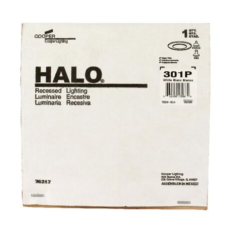 Halo Matte White 6 in. W Metal Incandescent Open Trim 75 W