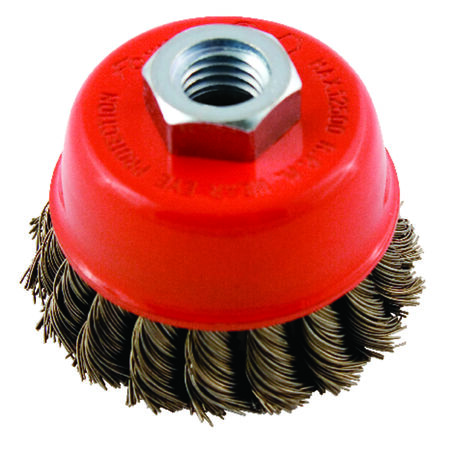 Forney 2.75 in. D X 5/8 in. S Knotted Steel Cup Brush 12500 rpm 1 pc