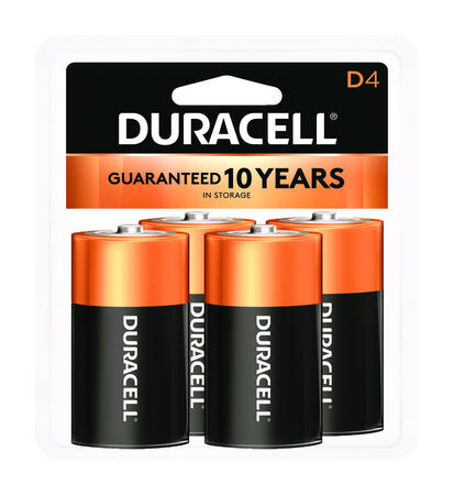 Duracell Coppertop D Alkaline Batteries 4 pk Carded