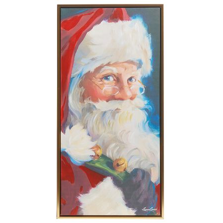 Raz Imports 27.25 in. Santa Portrait Textured Framed Wall Art