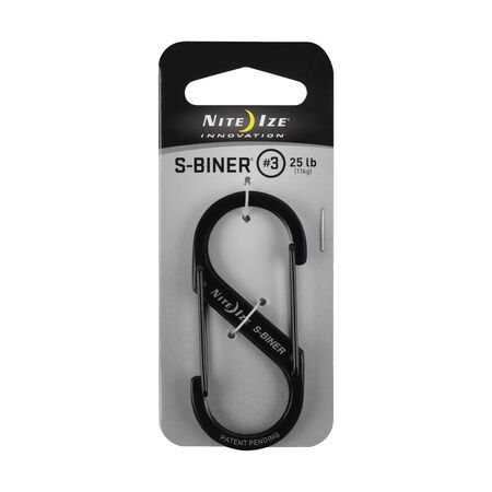 Nite Ize S-Biner 1.8 in. D Stainless Steel Black Carabiner Key Holder