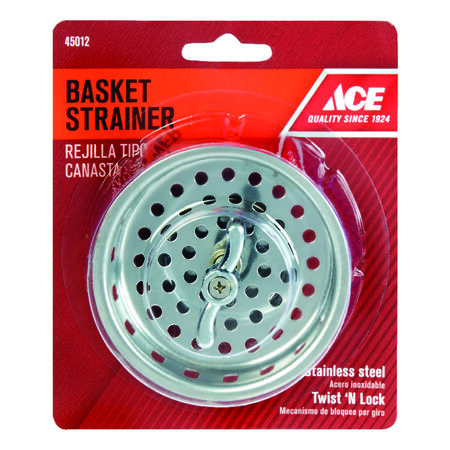 Ace 3-1/4 in. Dia. Basket Strainer Assembly Chrome