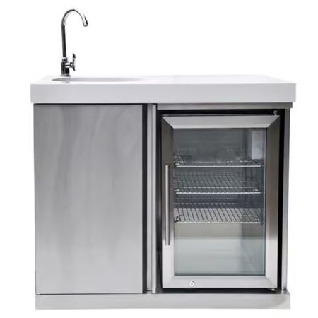 Mont Alpi Outdoor Sink & Fridge Stainless Steel 35 in. H x 25 in. W x 38 in. L