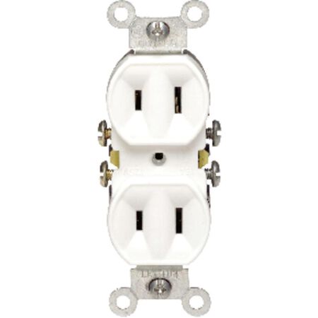 Leviton 15 amps 125 V Duplex White Outlet 1-15R 1 pk