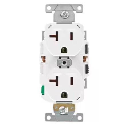 Leviton Lever Edge 20 amps 125 V White Outlet 1 pk