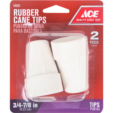 Ace Rubber Crutch/Cane Tip Off-White Round 7/8 in. W 2 pk