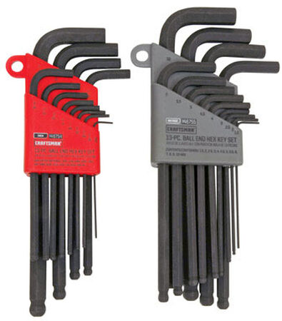 Craftsman Long and Short Arm Metric and SAE Standard Ball End Hex Key Set 26 pc.