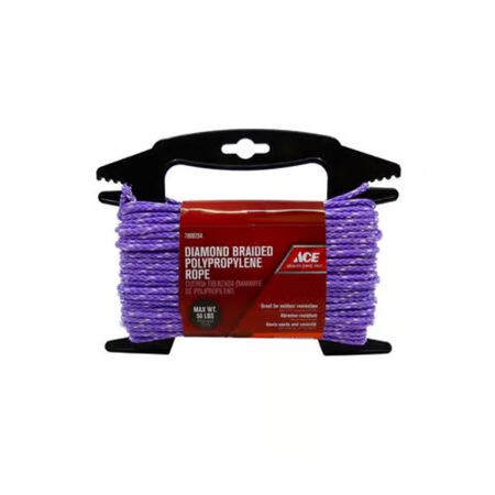 Ace 5/32 in. D x 75 ft. L Assorted Diamond Braided Polypropylene Rope