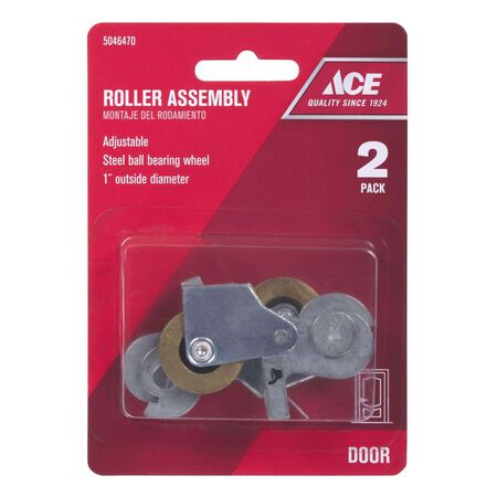 Ace Silver Plastic/Steel Roller Assembly 2 pc