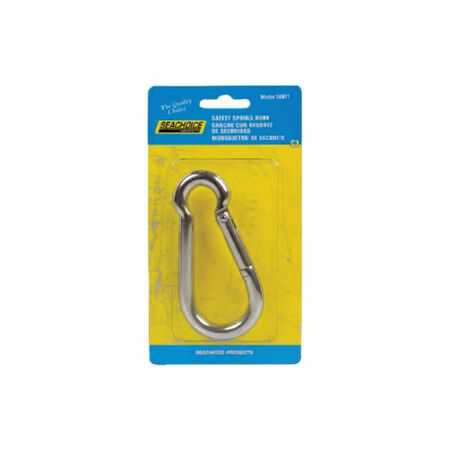 Seachoice Stainless Steel 4 in. L x 3/8 in. W Safety Spring Hook 1 Pack
