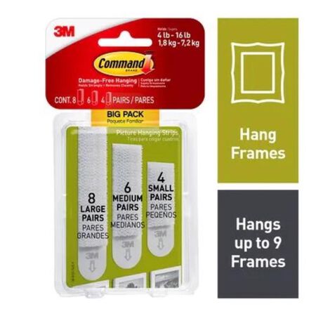 3M Command Assorted Plastic Strips 18 pk