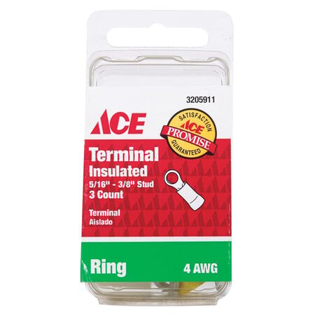 Ace Ring Terminal Yellow 3 pk