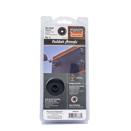 Simpson Strong-Tie Outdoor Accents Black Powder-Coated Hex-Head Washer (8 Pack)