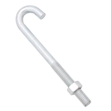 Hampton Small Zinc-Plated Silver Zinc 1 in. L J-Bolt 375 lb 1 pk