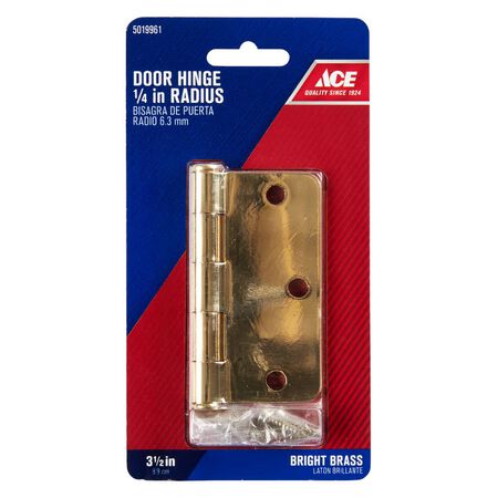 Ace 3-1/2 in. L Bright Brass Residential Door Hinge 1 Pack