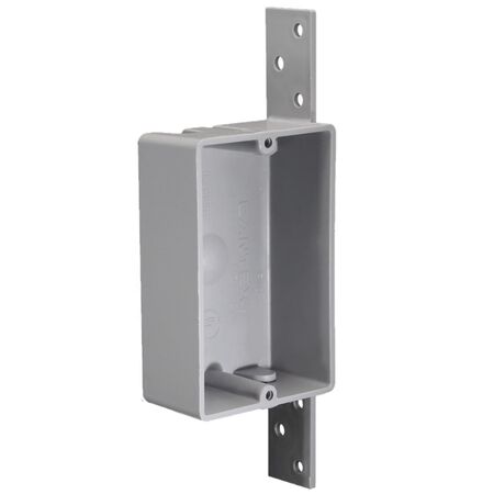 EZ Box Shallow Bracketed PVC Electrical Box 1 Gang 8.0 Cu In 2-3/8"X3-1/2"X1-1/4" 1 Gang