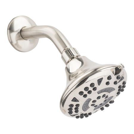 OakBrook Brushed Nickel PVC 5 settings Wallmount Showerhead 1.8 gpm