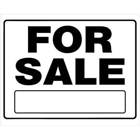 HILLMAN English White For Sale Sign 20 in. H X 24 in. W