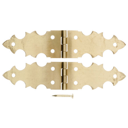 Ace 2-3/4 in. W X 5/8 in. L Polished Brass Brass Decorative Hinge 2 pk