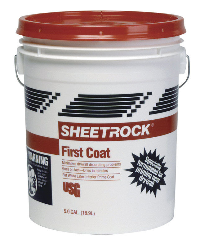 USG Sheetrock First Coat White Flat Latex Primer 5 gal Stine Home