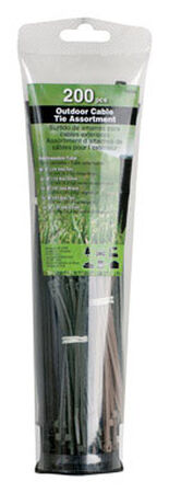 Gardner Bender 4" 8" L Black Tan Olive Cable Tie 200 pk