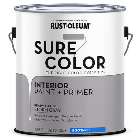 Rust-Oleum Sure Color Eggshell Storm Gray Water-Based Paint + Primer Interior 1 gal