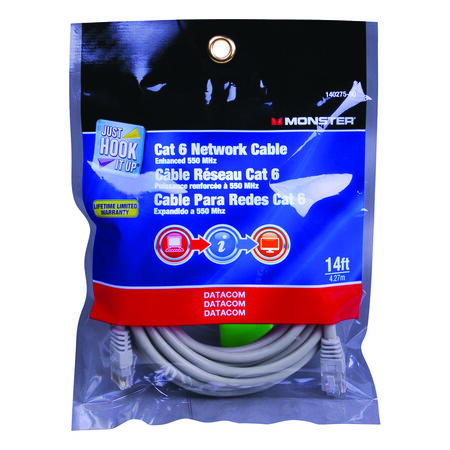 Monster Just Hook It Up 14 ft. L Category 6 Networking Cable