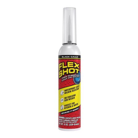 Flex Seal Family of Products Flex Shot Black Rubber All Purpose Waterproof Sealant 8 oz