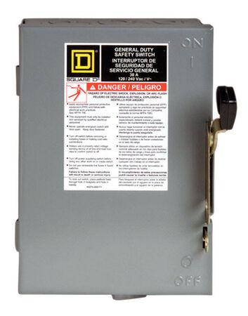 Square D Fusible/Double Pole 30 amps Fuse Safety Switch