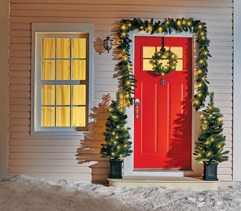 Celebrations 6 Ft White Prelit Cashmere Christmas Tree Wreath And Garland Combo