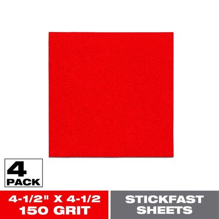 Diablo StickFast 4-1/2 in. L X 4-1/2 in. W 150 Grit Aluminum Oxide Sanding Sheet 4 pk