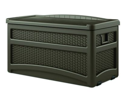 Suncast Resin 25-1/2 in. H x 46 in. W x 23-5/8 in. D Brown Deck Box with Seat