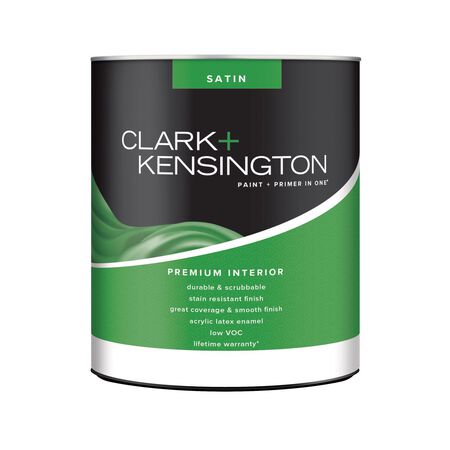 Clark+Kensington Satin Designer White Paint + Primer Interior 1 qt
